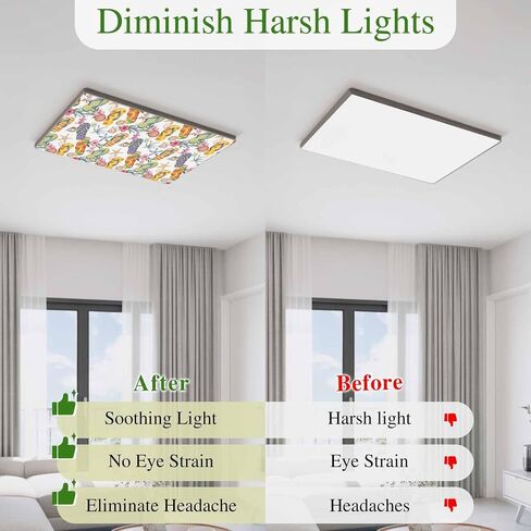 Fluorescent Light Covers, Nautical Coastal Magnetic Light Covers for Ceiling Lights, Watercolor Ocean Slippers Starfish Coral Shell Fluorescent Ceiling Shade for Classroom Bedroom Office 4x2Ft x 2PCS in Kuwait