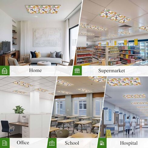 Fluorescent Light Covers, Nautical Coastal Magnetic Light Covers for Ceiling Lights, Watercolor Ocean Slippers Starfish Coral Shell Fluorescent Ceiling Shade for Classroom Bedroom Office 4x2Ft x 2PCS in Kuwait