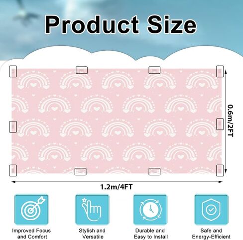 6 Pack Light Covers for Ceiling Lights Magnetic Fluorescent Light Covers for Classroom Kids hand drawn seamless pink pastel rainbows Summer for baby design Ceiling Lamp Shade for Home Office School in Kuwait
