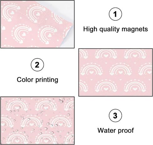 6 Pack Light Covers for Ceiling Lights Magnetic Fluorescent Light Covers for Classroom Kids hand drawn seamless pink pastel rainbows Summer for baby design Ceiling Lamp Shade for Home Office School in Kuwait