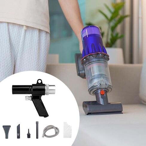 Pneumatic Vacuum Cleaner, Air Blower, Compressor, Cordless with Suction Function and Interchangeable Nozzles for Household, Car, and Industry, Metal PVC in Kuwait