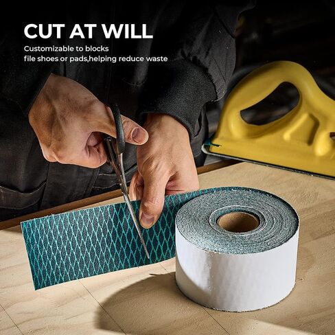 toolant Diamond Shape 80 Grit Sandpaper Roll, 2-3/4" Wide 10Yard Longboard | Self Adhesive PSA Stickyback Sand Paper for Woodworking, Metal, Plastic, Automotive, Sanding Blocks in Kuwait