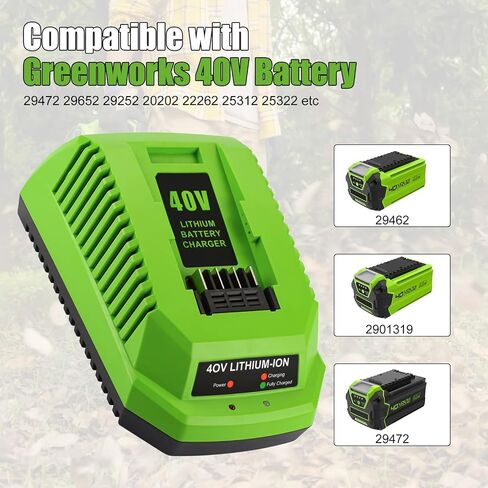 40V Charger Replacement for Greenworks 40V Battery Charger 29482 Compatible with Batteries 29462 29472 in Kuwait