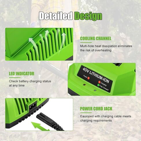 40V Charger Replacement for Greenworks 40V Battery Charger 29482 Compatible with Batteries 29462 29472 in Kuwait