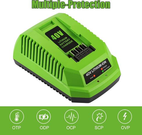 40V Charger Replacement for Greenworks 40V Battery Charger 29482 Compatible with Batteries 29462 29472 in Kuwait