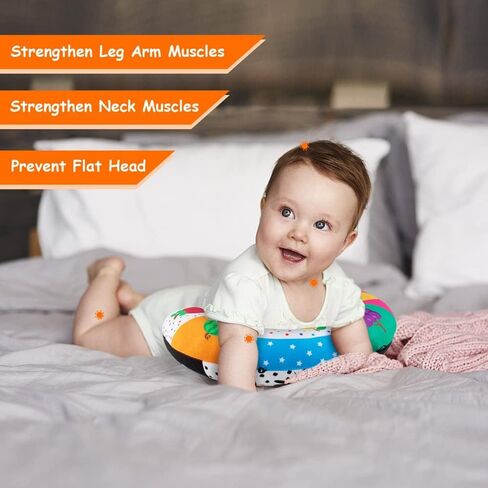 teytoy Tummy Time Pillow with Crinkle Mat & Teethers, Black and White High Contrast Baby Toys with Mirror, Montessori Sensory Crawling Toy for Infant Newborn Toddler Tummy Time Toys 0-6 Months Babies in Kuwait