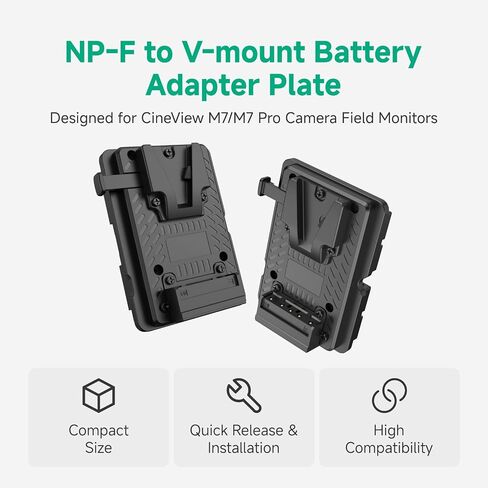 Accsoon NP-F to V-Mount Power Adapter Converter for CineView M7H Pro/M7 Pro/M7 Camera Monitors, NP-F to V-Lock Battery Adapter Plate for Camera Monitor Filmmaking Monitoring with Most V-Mount Battery in Kuwait