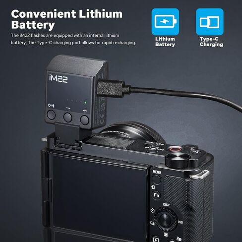 Godox IM30 Mini Camera Flash, Super-Portable 78g Pocket Sized, 7 Level Dimming, GN15, 230 Full-Power Flashes 3.6s Recycle Time Compatible with Canon/Nikon/Sony/Fujifilm Camera in Saudi Arabia