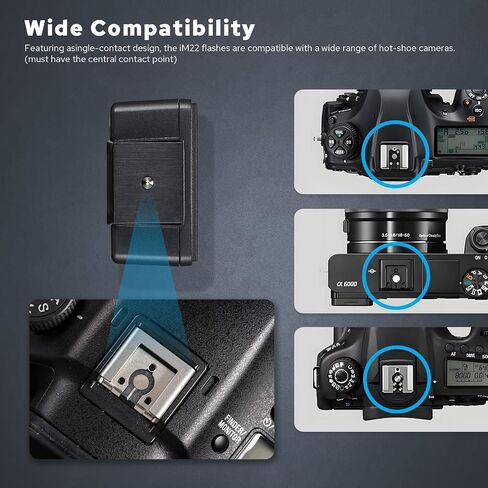 Godox IM30 Mini Camera Flash, Super-Portable 78g Pocket Sized, 7 Level Dimming, GN15, 230 Full-Power Flashes 3.6s Recycle Time Compatible with Canon/Nikon/Sony/Fujifilm Camera in Saudi Arabia