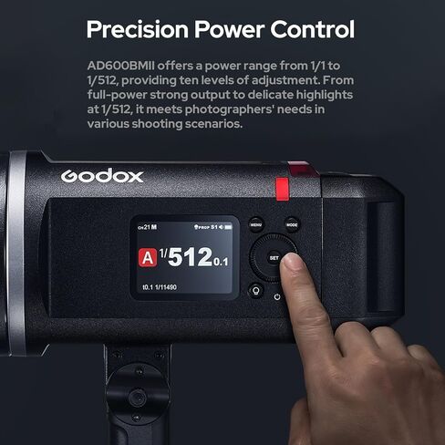 GODOX AD600BM II Portable Flash Light 600Ws 1/8000s HSS 0.01-1.9s Recycle 500 Flashes 40W LED Modeling 5600K X3/X2T/X1 Compatible 16-Color ID Lights Precision Power Control 1/1-1/512 Pro Photo Video in Kuwait