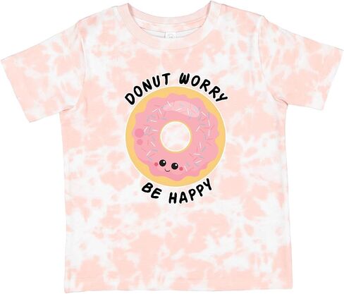 inktastic Donut Worry Be Happy Pink Sprinkle Donut Toddler T-Shirt in Kuwait