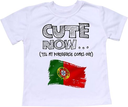 Toddler Portugal T-Shirt 'Til My Portuguese Comes Out Kids Shirt Top in White 2T-8T in Kuwait