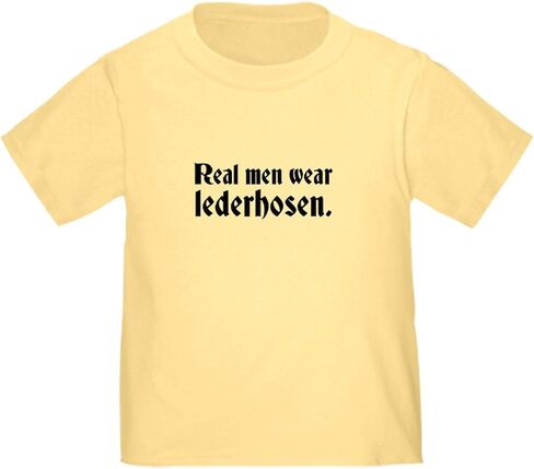 CafePress Real Men Wear Lederhosen Toddler T Shirt Cute Toddler Graphic Tee, 100% Cotton in Kuwait