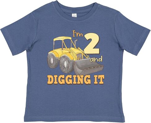inktastic I'm 2 and Digging It Bulldozer Baby T-Shirt in Kuwait