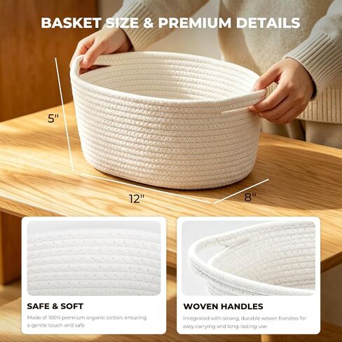8 Pack Small Woven Baskets, 12"x 8"x 5" Empty Gift Baskets with Gift Bags and Bows, Gift Baskets for Christmas Mother's Day, Baby Showers, Birthdays, Raffle Storage Basket with Handles, White in Kuwait