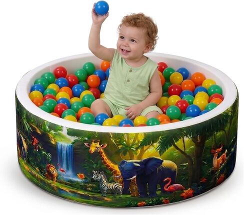 ANM’s Worldwide Foam Ball Pit for Toddlers – 90x30x5 cm Round Ball Pool, Soft Round Baby Playpen Ball Pool for Kids – Indoor Play Area for Babies and Kids – Minimalist Design (Magical Horse Theme) in Kuwait
