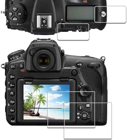 Screen Protector for Nikon D850, 9H Tempered Glass | 2 Glass + 2 Top Screen + ABS Box. 9H Hardness, Anti-Scratch, Anti-Bubble, HD Clarity, Anti-Fingerprint, Anti-Glare in Kuwait