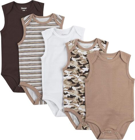 Hanes Baby Baby Bodysuits, Ultimate Baby Flexy Bodysuits, Infant Sleeveless Bodysuit, 5-pack in Kuwait
