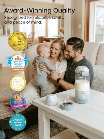Grownsy Portable Bottle Warmer, Detachable All-in-One Travel Milk Warmers | Fast Even Heat, On-the-Go Bottle Warmer with Nipple for Direct Feeding, Dual Heat Modes, Long Battery, Shatterproof Non-Glass in Kuwait