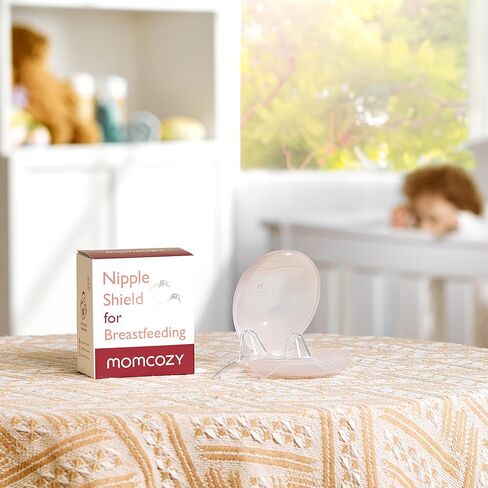 Momcozy Floral Contact Nipple Shields for Breastfeeding (1 Pair, 17mm) | Flower-Petal Design | Ultra-Thin & Soft | Fits Flat or Inverted Nipples | BPA/BPS-Free in Kuwait