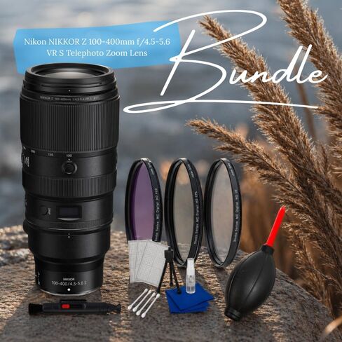 Nikon NIKKOR Z 100-400mm f/4.5-5.6 VR S Telephoto Zoom Lens Bundle – Premium Versatile Super-Telephoto Lens for Nikon Z Mount Cameras + 3-Piece Filter Kit, Lens Pen, Dust Blower & Cleaning Kit in Kuwait