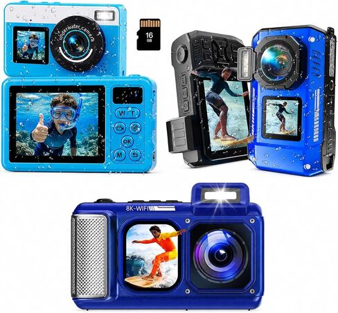 Maxmango 10FT 33FT 49FT Underwater Camera Set - Suitable for Diving Snorkeling Travel(Blue) in Kuwait