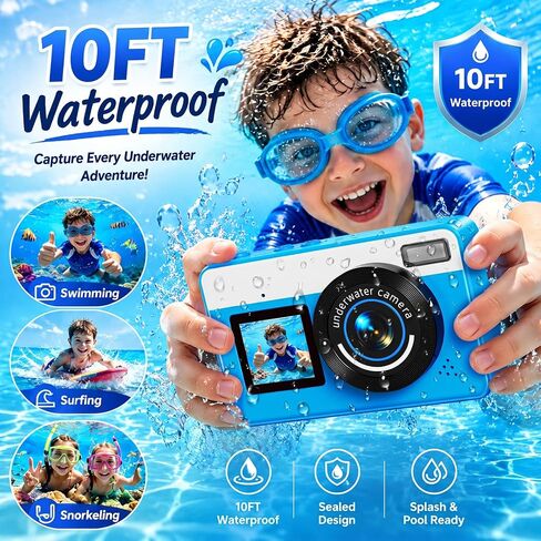 Maxmango 10FT 33FT 49FT Underwater Camera Set - Suitable for Diving Snorkeling Travel(Blue) in Kuwait