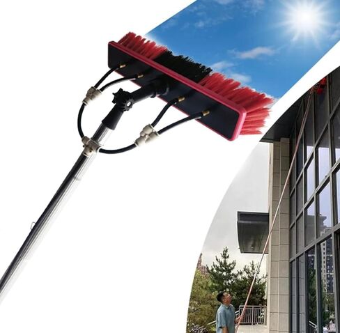 Water-Carrying Rod 3-12M for Roof & Window Cleaning, Universal Washing Brush Set for PV Systems, 18FT/5.4M Extendable Handle, Efficient s Cleaner in Kuwait