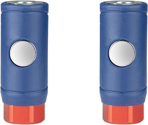 SANFU 1/4" FNPT M Style Safety Button Coupler Leak-Free Structure, Blue + Red, 2-Piece in Kuwait