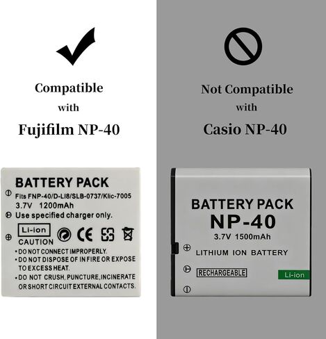 Norifon NP-40 USB Charger for Fujifilm FinePix F402, F403, F420, F455 | Compaitible with Fujifilm FinePix F460, F470, F480, F610, F650, F700, F710, F810, F811, J50, V10, Z1, Z2 Camera in Kuwait