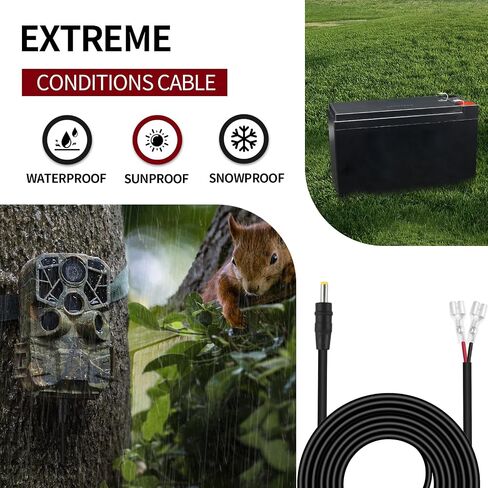 Trail Camera Power Cord,4.0x1.7mm DC Trail Camera Power Cable Compatible with Tactacam Reveal, X, XB, SK, Wise Eye,Snyper Cameras,4.0x1.7mm DC Plug Trail Game Camera (2) in Kuwait