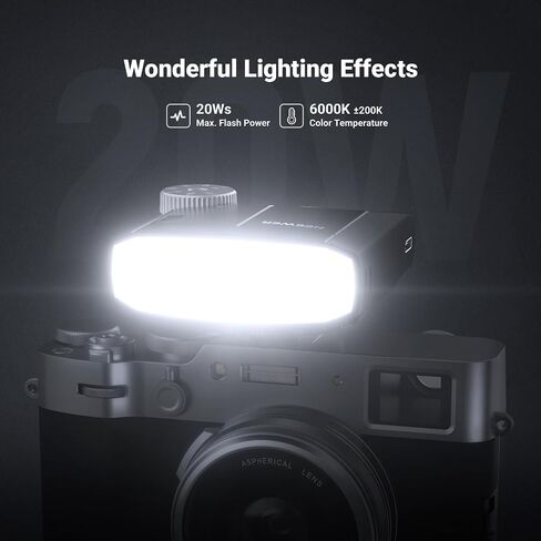 NEEWER Mini Camera Flash Light, 20Ws GN15 Speedlite with 640 Full Power Flashes/3.1s Recycle/6000±200K, Manual 1/64-1/1 Power & S1/S2 Mode, 1200mAh, Compatible with Sony ZV1 Canon Nikon Fujifilm, Z150 in Kuwait