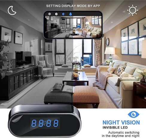 Home Spy Smart 1080P Mini Camera WiFi Hidden Security Video Nanny Baby Monitor Camera Night Vision Motion Detection with App Live Feed in Kuwait