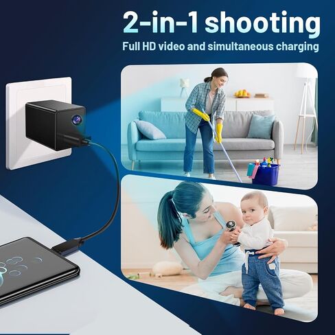 Hidden Spy Camera 1080P WiFi Wireless Small HD Indoor Home Office Security Camera Compact Surveillance Monitoring Camera with Motion Detection and App Live Feed in Kuwait
