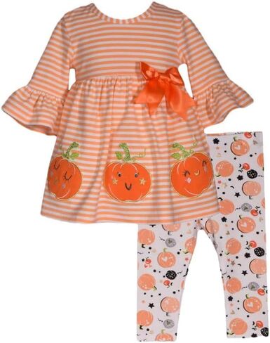 Bonnie Jean Girl's Halloween Outfit - Pumpkin Leggings Set for Baby Toddler and Little Girls in Kuwait