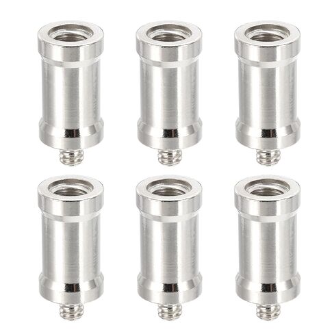 PATIKIL Camera Spigot Screws Converter 3/8" to 1/4" Female to Male, 6 Pack Tripod Screws Adapter Spigot Stud for Light Stand Hot Shoe Cold Shoe Adapter Ball Head Flash, Silver in Kuwait