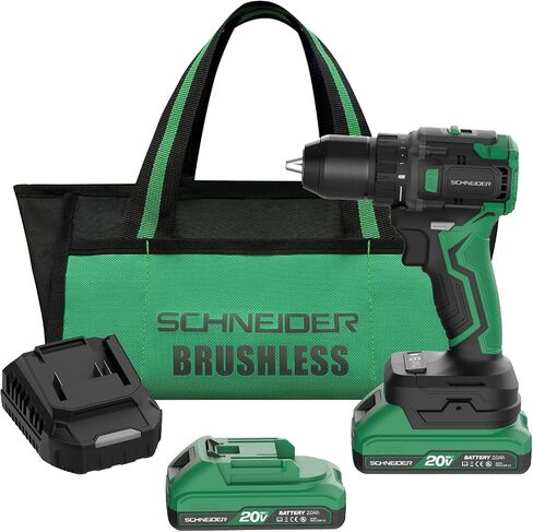 20V MAX Cordless Drill Driver, Brushless, 70 N·m, 1/2 Inch Electric Drill, 2 Speed, 2 Batteries and Charger Included in Kuwait