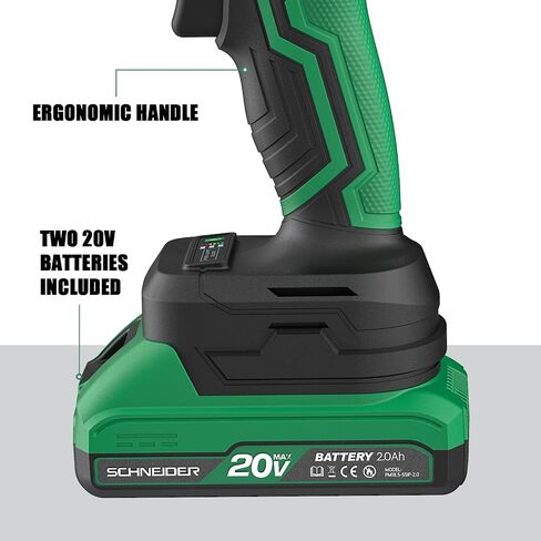 20V MAX Cordless Drill Driver, Brushless, 70 N·m, 1/2 Inch Electric Drill, 2 Speed, 2 Batteries and Charger Included in Kuwait