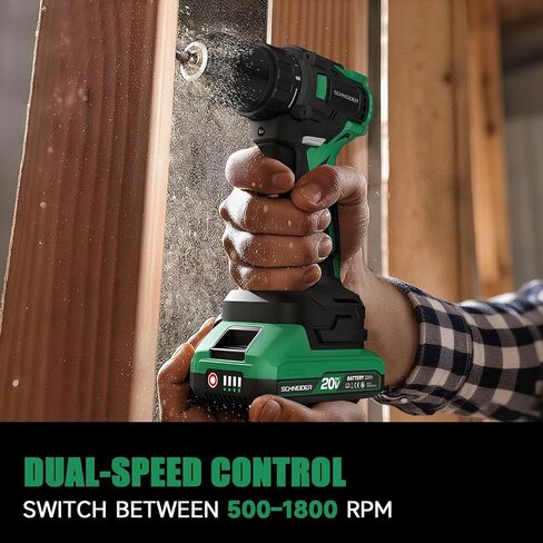 20V MAX Cordless Drill Driver, Brushless, 70 N·m, 1/2 Inch Electric Drill, 2 Speed, 2 Batteries and Charger Included in Kuwait