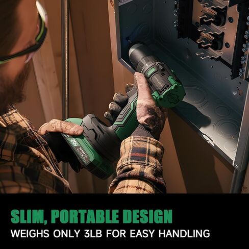 20V MAX Cordless Drill Driver, Brushless, 70 N·m, 1/2 Inch Electric Drill, 2 Speed, 2 Batteries and Charger Included in Kuwait