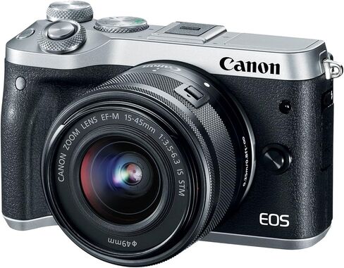 Canon EOS M6 (Silver) EF-M 15-45mm f/3.5-6.3 IS STM Lens Kit (Renewed) in Kuwait