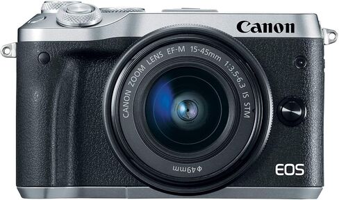 Canon EOS M6 (Silver) EF-M 15-45mm f/3.5-6.3 IS STM Lens Kit (Renewed) in Kuwait