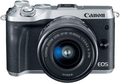 Canon EOS M6 (Silver) EF-M 15-45mm f/3.5-6.3 IS STM Lens Kit (Renewed) in Kuwait