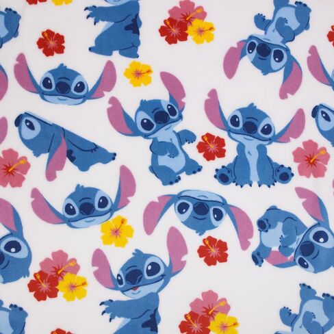 NoJo Disney S is for Stitch Super Soft Toddler Blanket, Blue, Pink, Yellow, and White in Kuwait