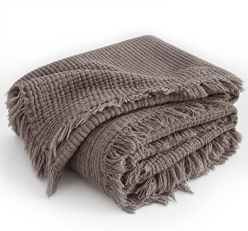 50x70 in Muslin Blanket for Adults, 6 Layer Gauze Blanket Throw | 100% Cotton muslin blanket Lightweight, Breathable & Soft, Twin 50"x70", All-Season Throw for Bed, Couch, or Travel in Kuwait