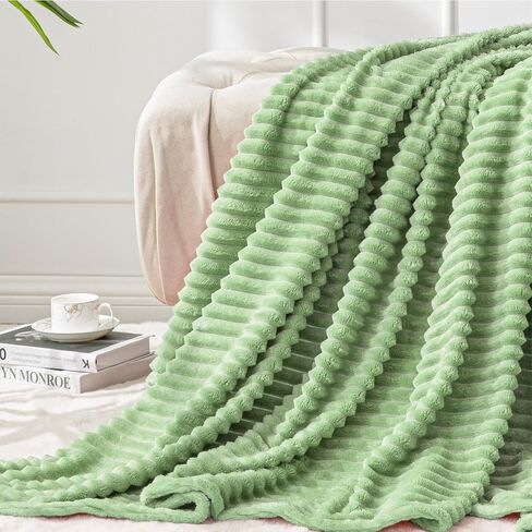 BEDELITE 3D Ribbed Jacquard Pink Fleece Throw Blanket for Couch, 50x70 Inch | Soft Warm Decorative Fluffy Blanket, Cozy Plush Lightweight Fuzzy Throw Blanket for Bed Sofa Home Room Decor, Gift for Women in Saudi Arabia