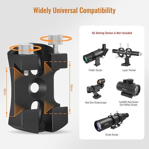 Alstar 6 PCS Premium Telescope Finderscope & Guidescope Rings Screws - Bundle with - Universal Quick Release Finder Shoe Base in Kuwait