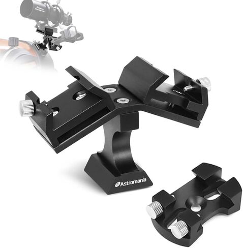 Astromania Universal Quick Release Finder Shoe Base for Schmidt Cassegrains and Other Telescope 130-400mm Diameter - Bundle with - Dual Finder Mounting Bracket in Kuwait