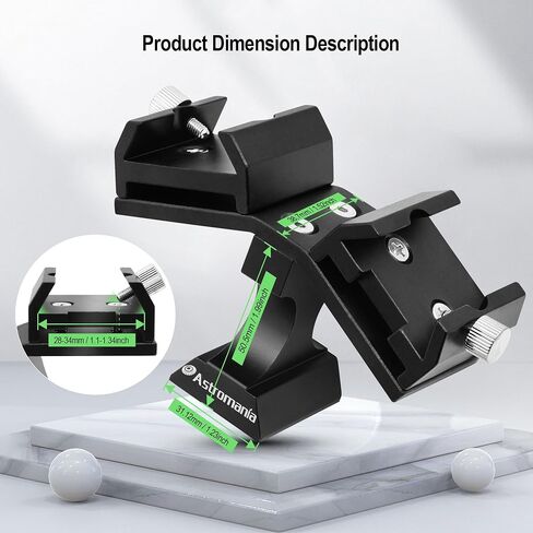 Astromania Universal Quick Release Finder Shoe Base for Schmidt Cassegrains and Other Telescope 130-400mm Diameter - Bundle with - Dual Finder Mounting Bracket in Kuwait