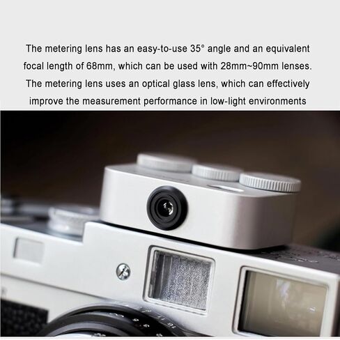 Film Camera Exposure Meter, 3 Dials High Precision Photography Light Meter, 35° Angle Meter Lens, 20 Hours Endurance, Compatible with Film Cameras in Kuwait